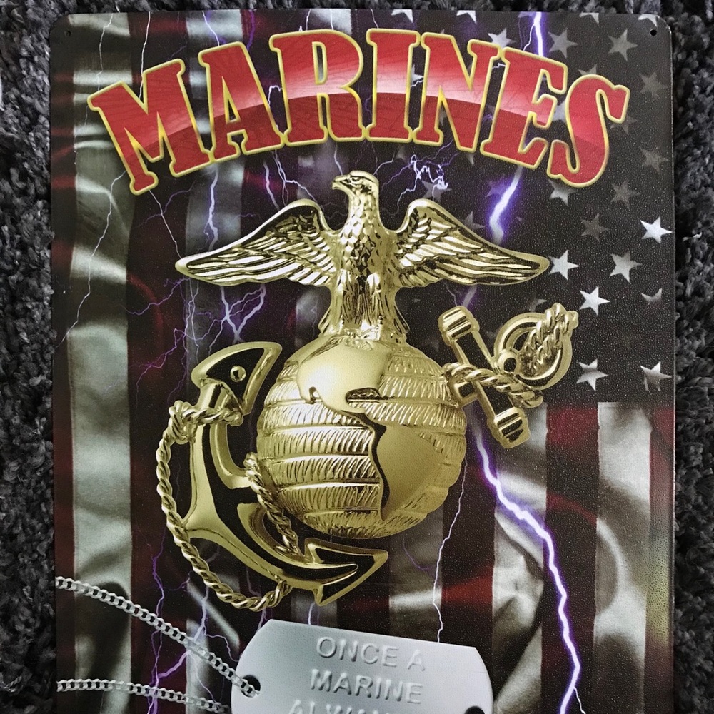 Brand New Always A Marines Metal Tin Sign 12”x15”